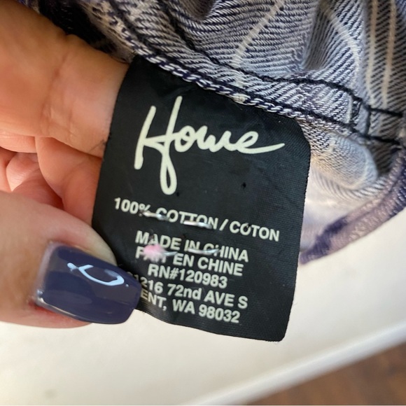 HOWE Creative Workwear Flannel Button Down Blue/White Long Sleeve Size XXL - Picture 6 of 9